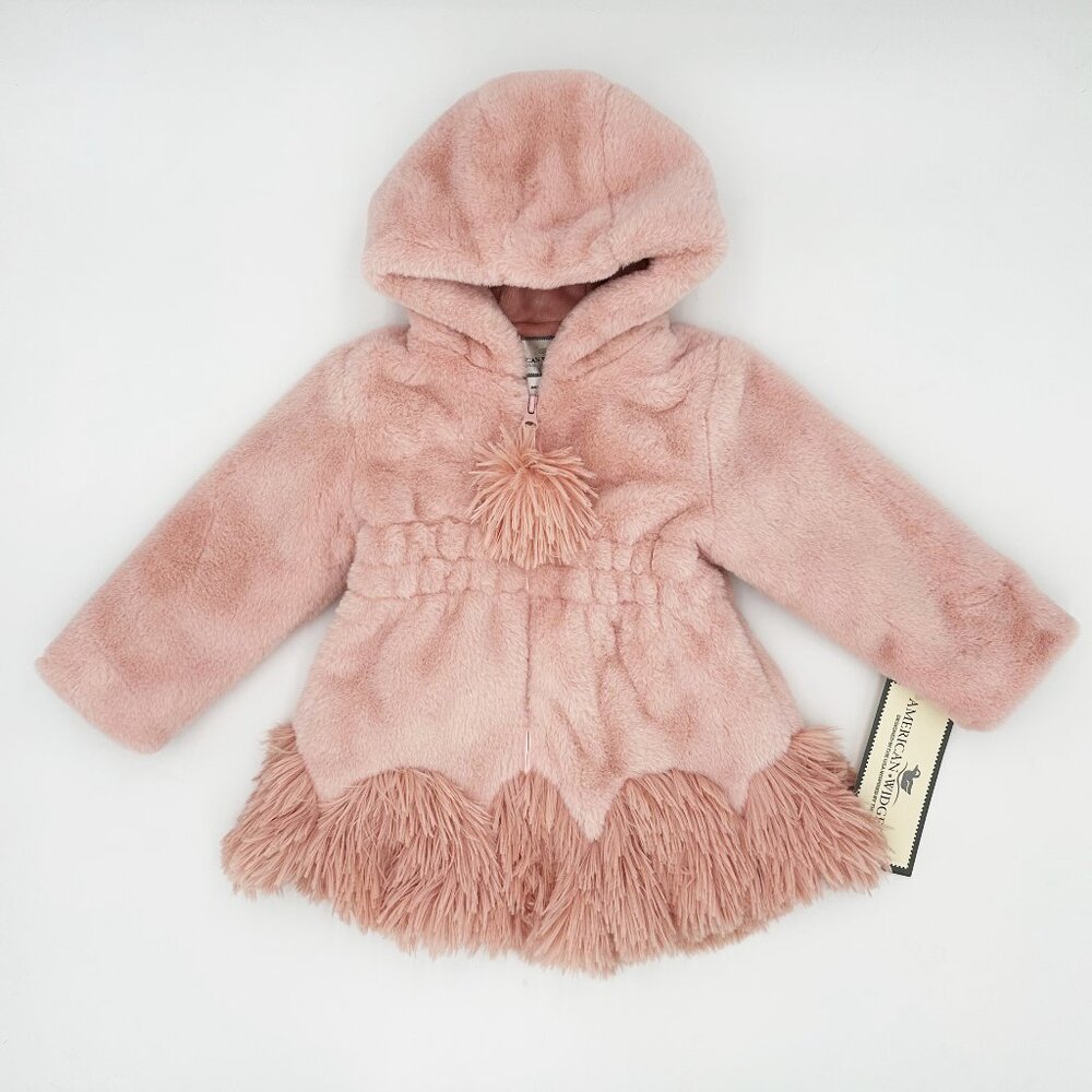 FALL NWT American Widgeon Fully Lined Pink Faux-Fur Coat - Size 2T (Tag size 2)
